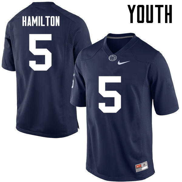 NCAA Nike Youth Penn State Nittany Lions DaeSean Hamilton #5 College Football Authentic Navy Stitched Jersey PIR6798ZV